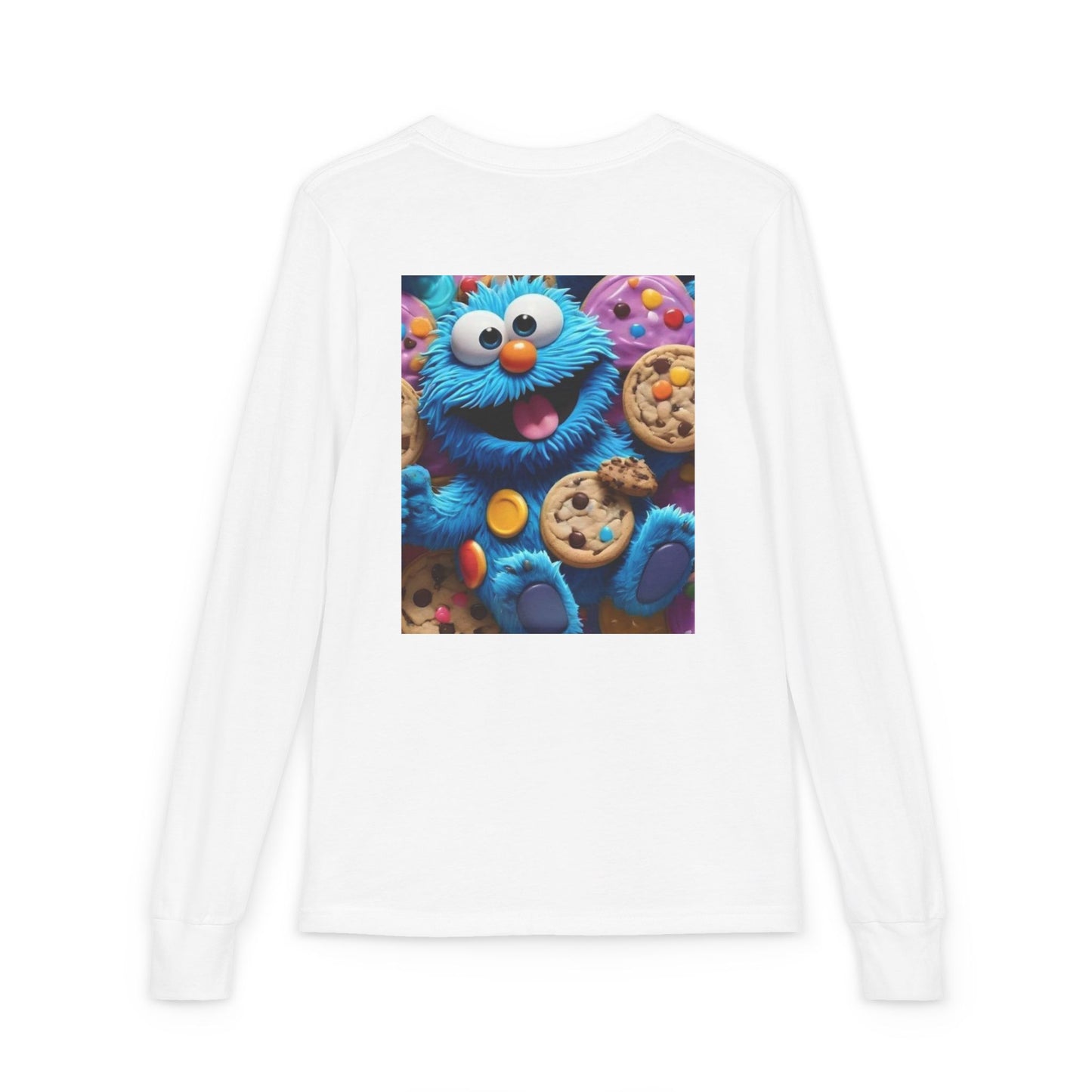 Cookie Monster Kids' Long Sleeve Tee — Cute Cookie Graphic Youth Shirt