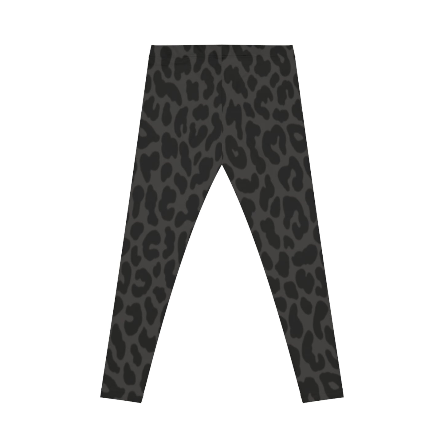 Black Grey Leopard Print Leggings — Women's Casual Animal-Print AOP Leggings